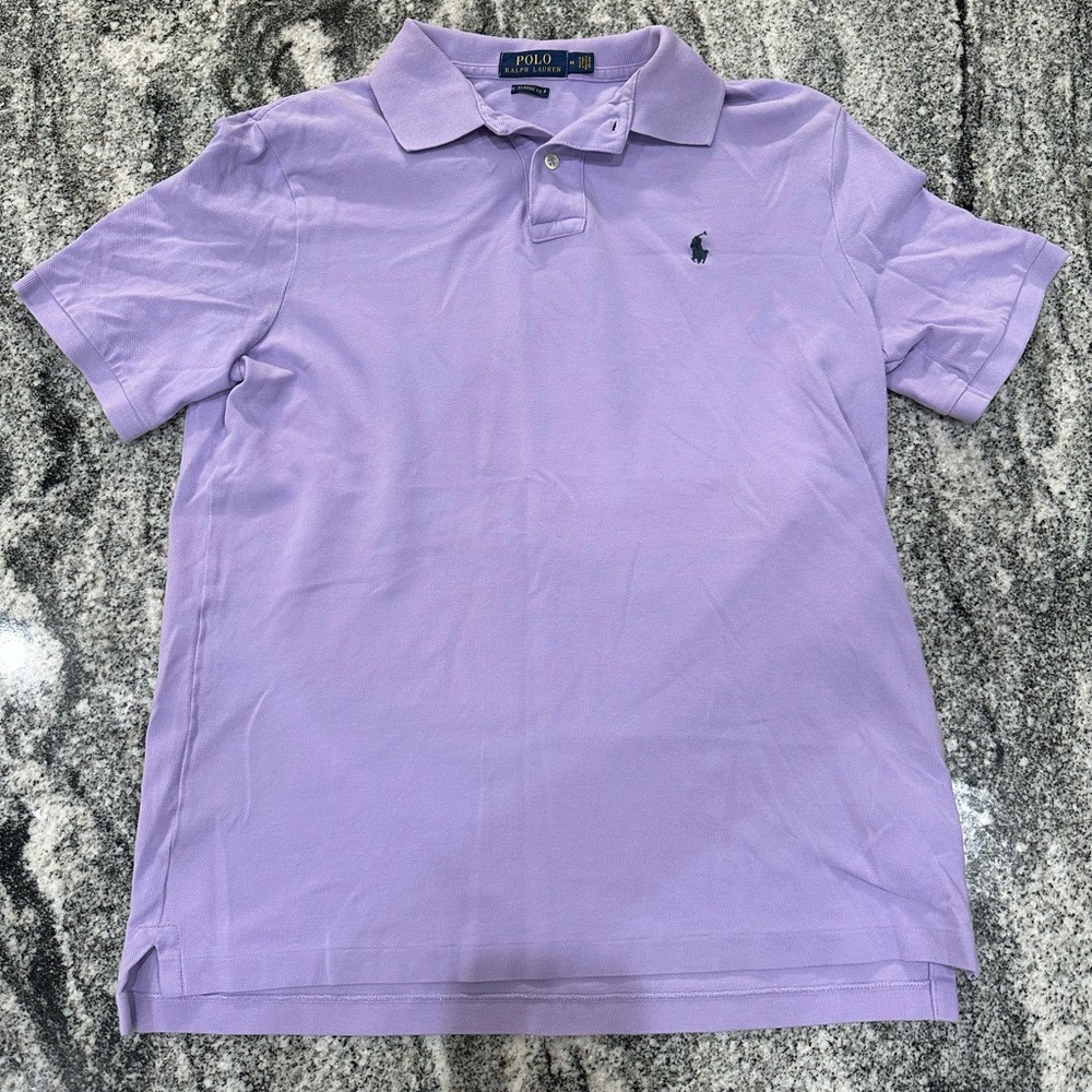 Polo Ralph Lauren Polo Shirt Adult Medium lavender Cotton Short Sleeve Mens